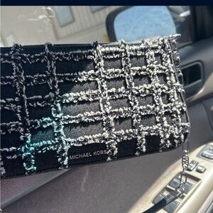 Michael Kors Black and White Tweed Crossbody Bag